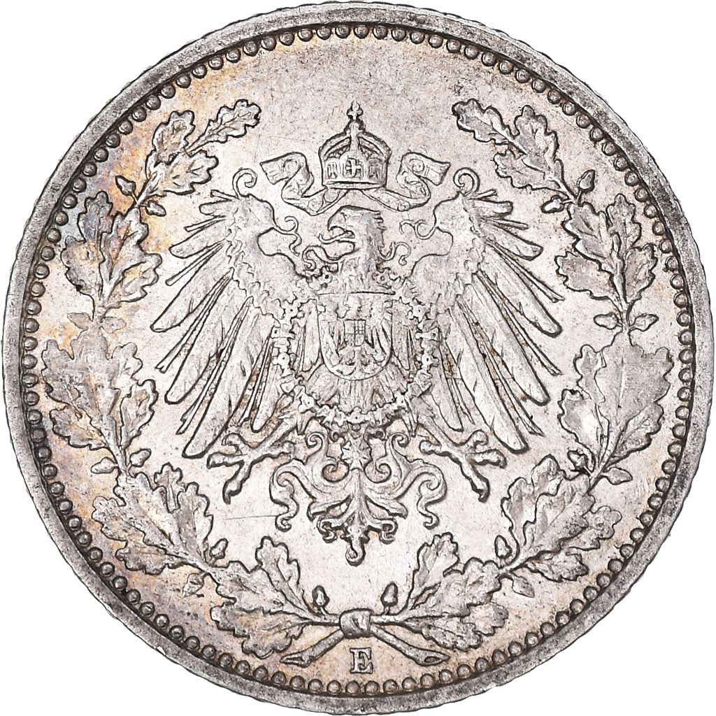 German Empire 1/2 Mark Coin | Deutsches Reich | Wilhelm II | Type 2 | KM17 | 1905 - 1919