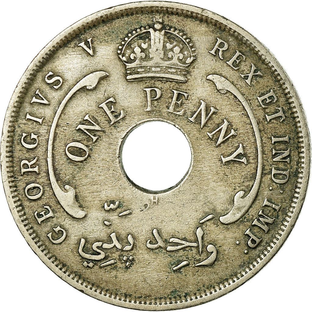 British West Africa | 1 Penny Coin | Crown | Hexagram | Km:9 | 1912 - 1936