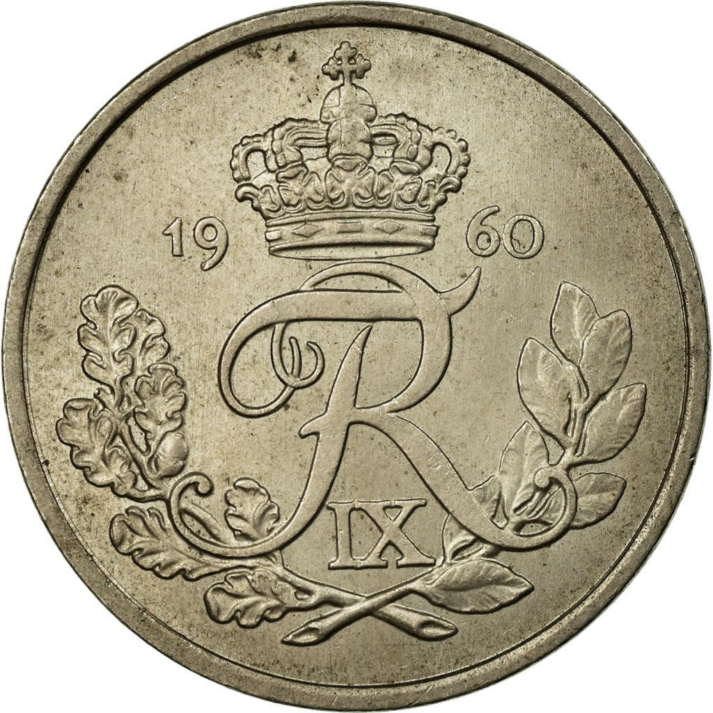 Denmark | 25 Ore Coin | Monogram | Km:850 | 1960 - 1967