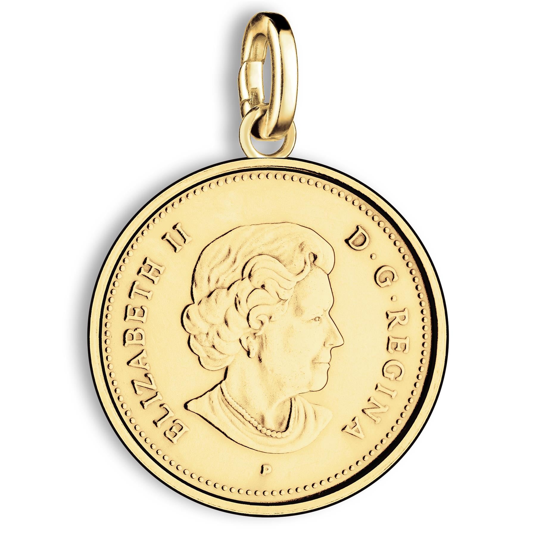 Canadian 25 Cents Coin Charm | 925 Sterling Silver 18K Gold Plated | 2003 - 2022