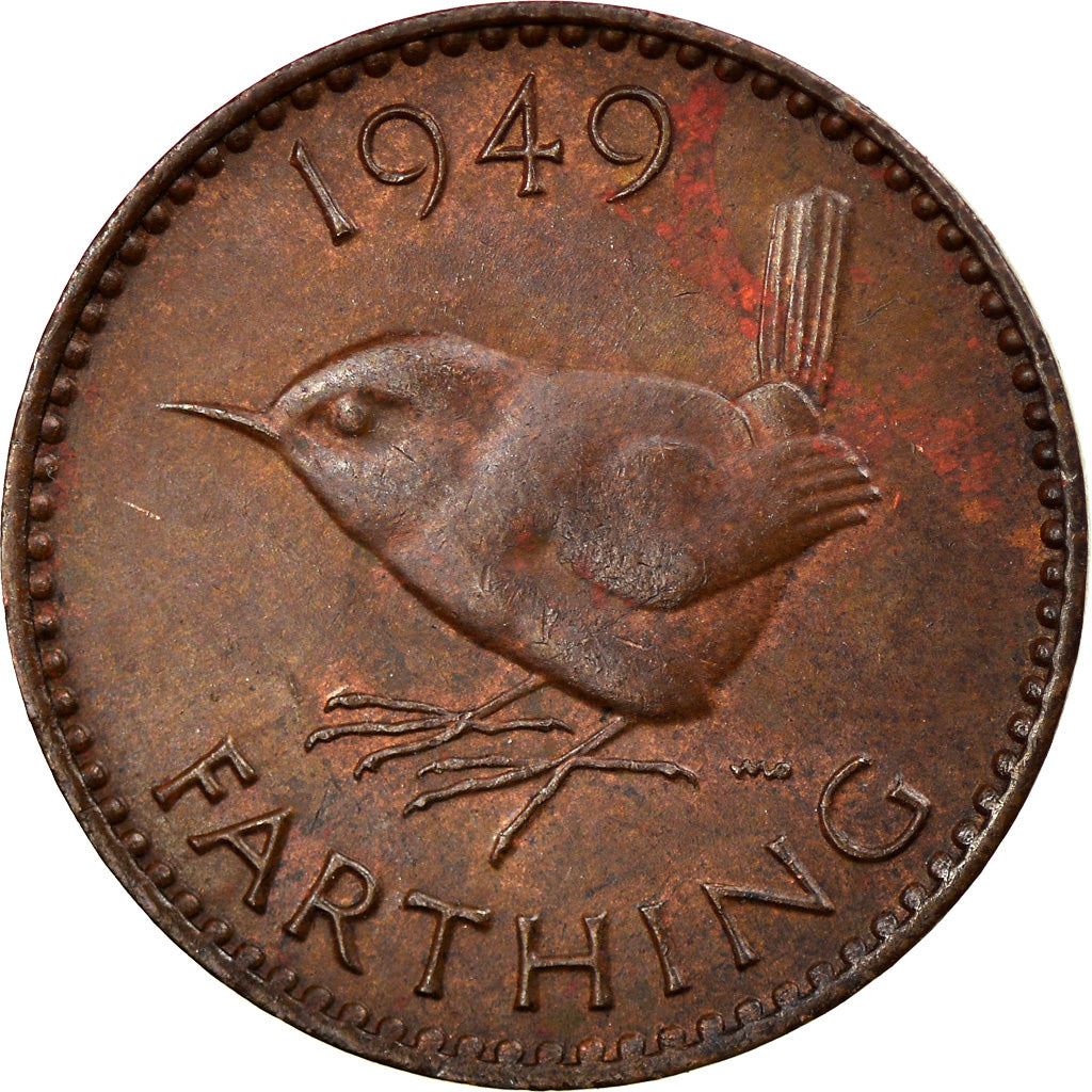 United Kingdom | 1 Farthing Coin | Eurasian wren | Km:867 | 1949 - 1952