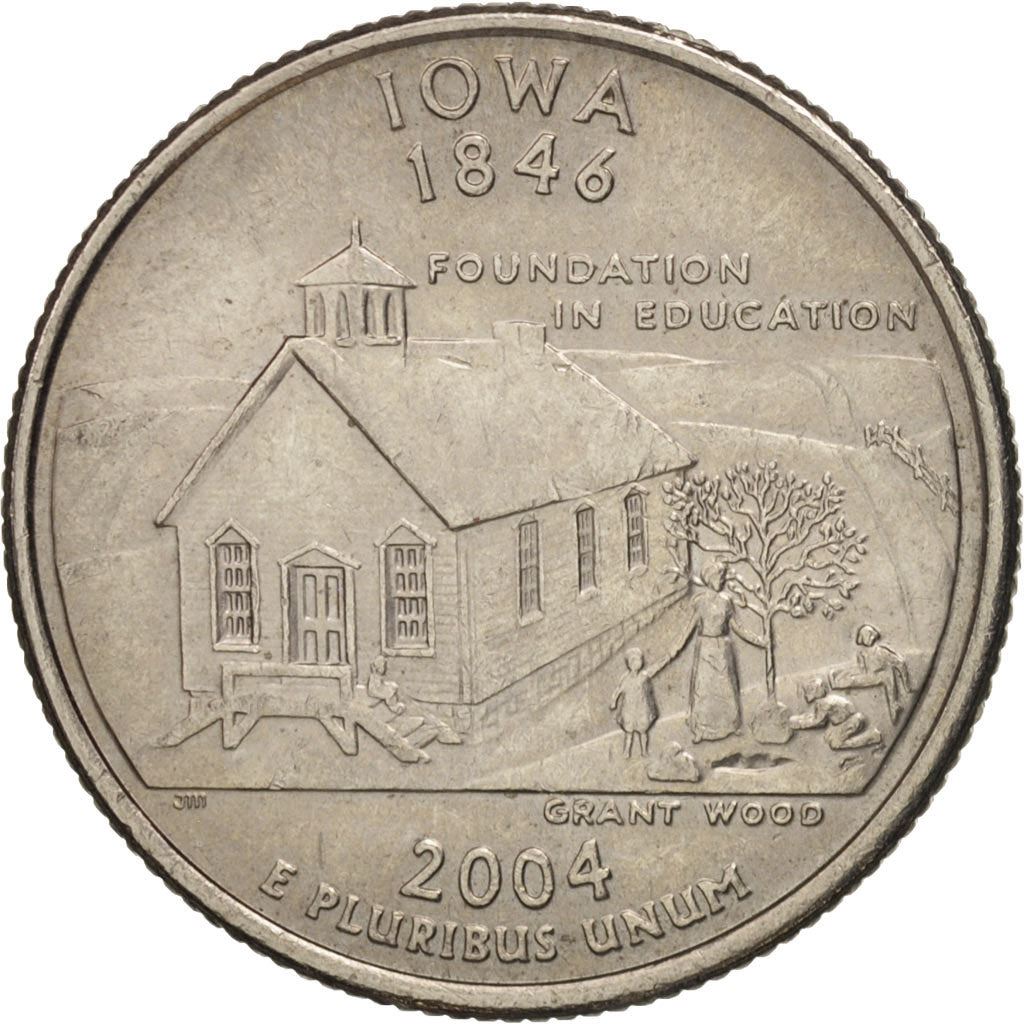 United States | 1/4 Dollar Coin | Iowa | Km:358 | 2004