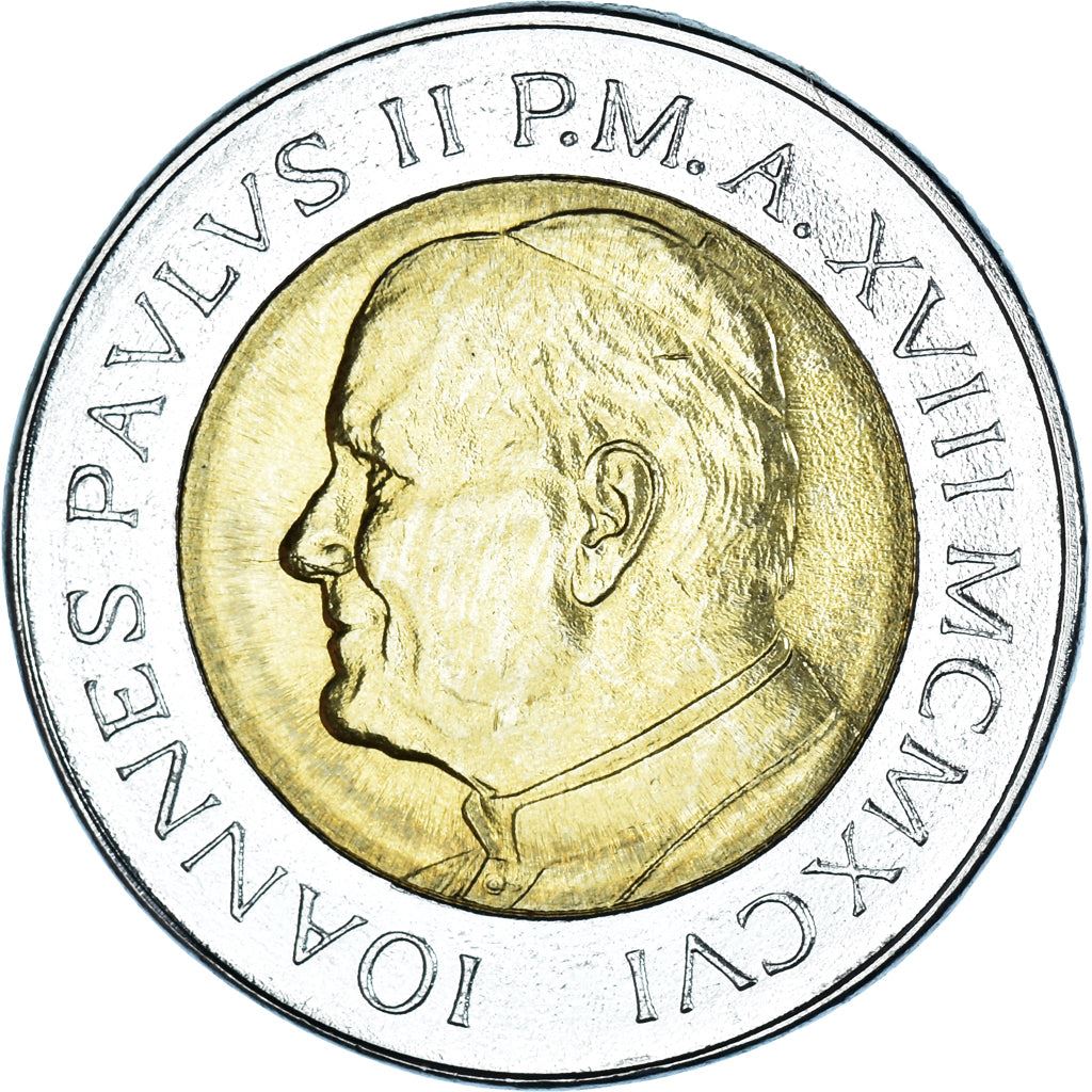 Vatican City | 500 Lire Coin | John Paul II | Km:277 | 1996