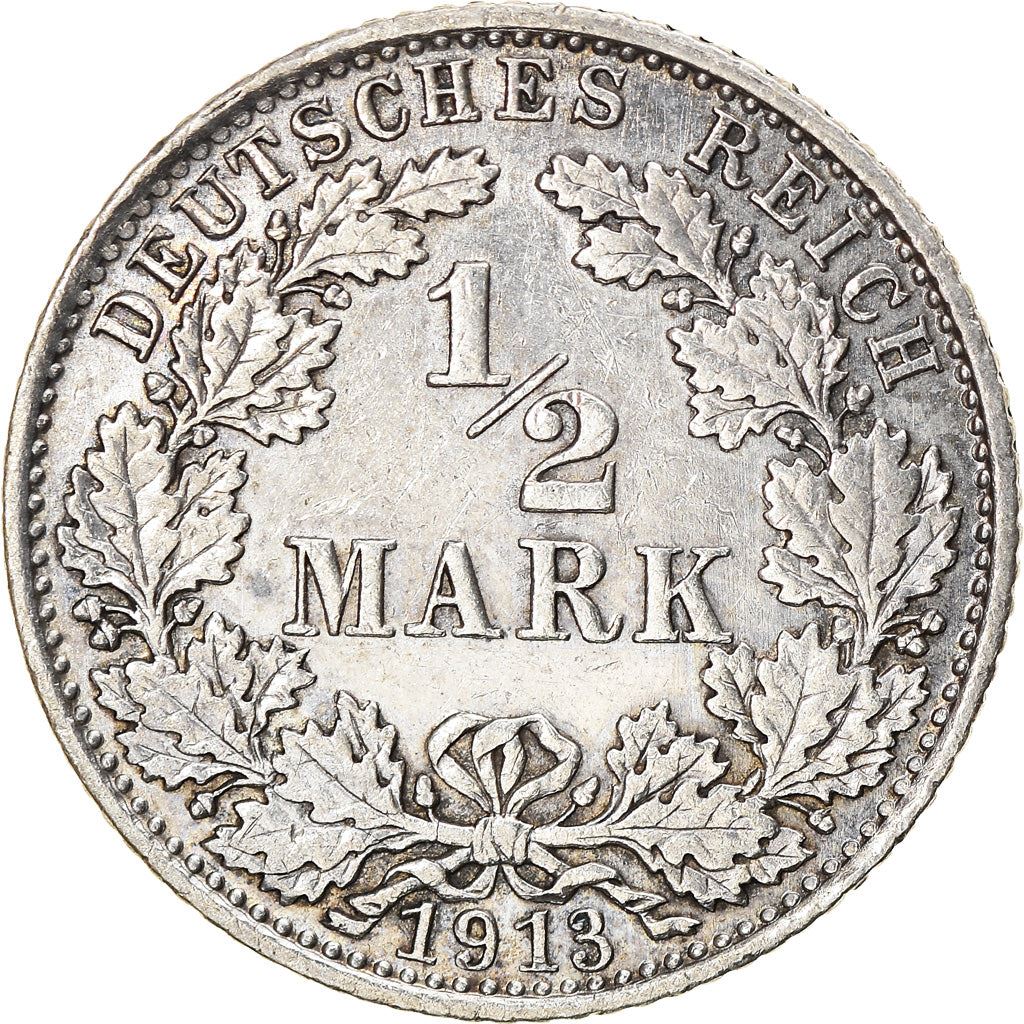 German Empire 1/2 Mark Coin | Deutsches Reich | Wilhelm II | Type 2 | KM17 | 1905 - 1919