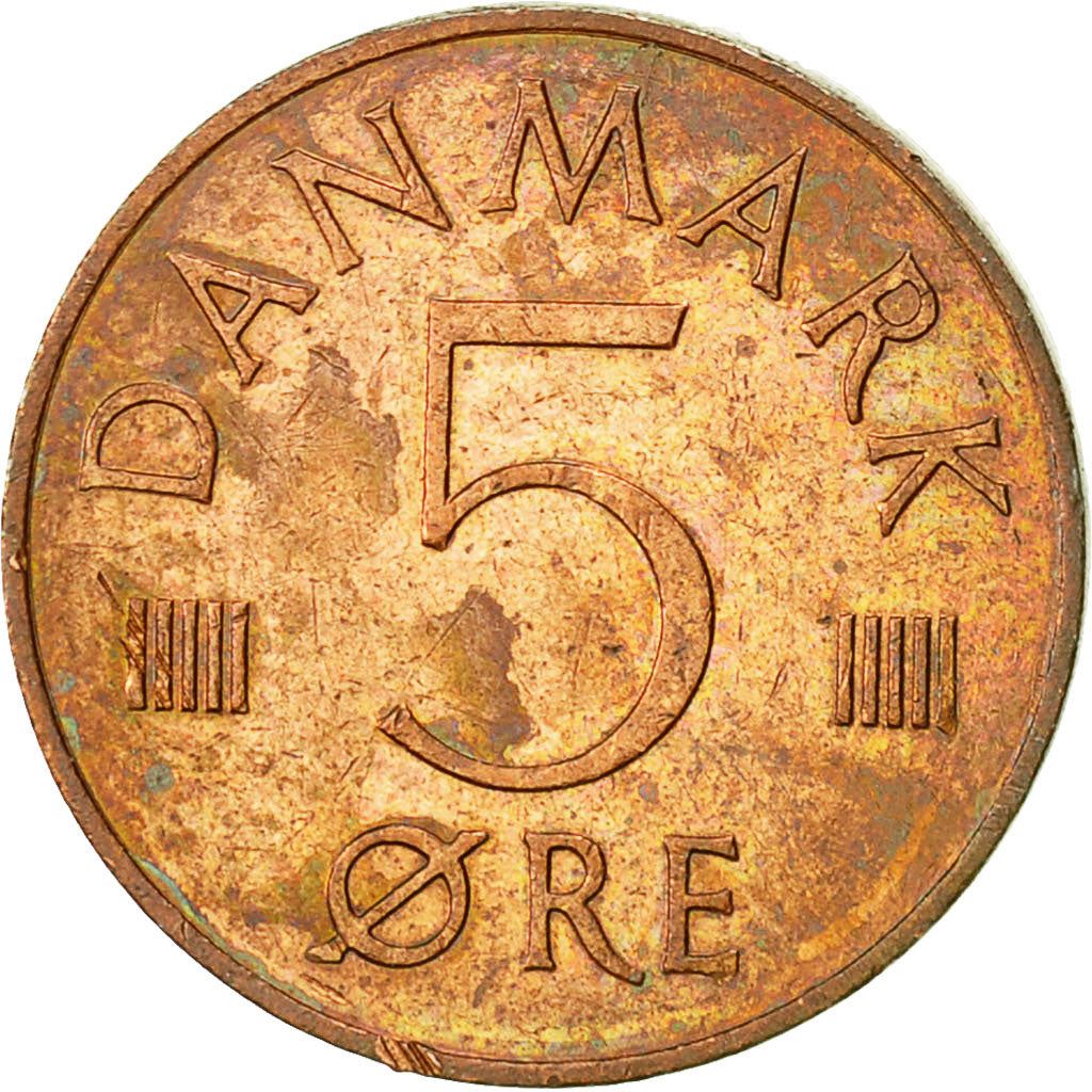 Denmark | 5 Ore Coin | Monogram | Km:859 | 1973 - 1988