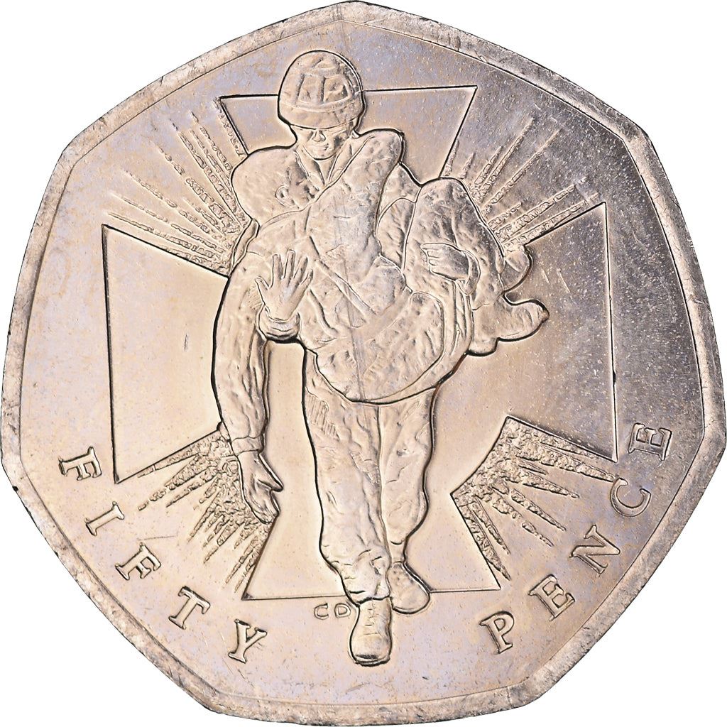 United Kingdom | 50 Pence Coin | Elizabeth II | 4th portrait | Victoria Cross | Soldier | 2006 - 2009
