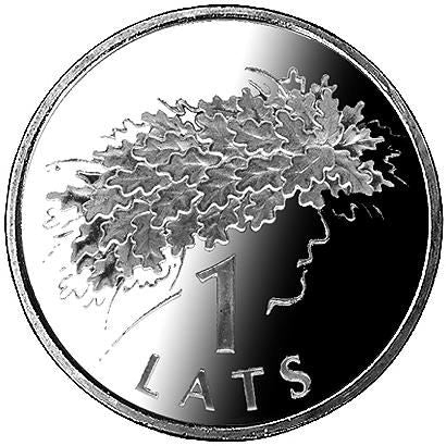 Latvia Coin Latvian 1 Lats | Ligo Wreath | KM73 | 2006
