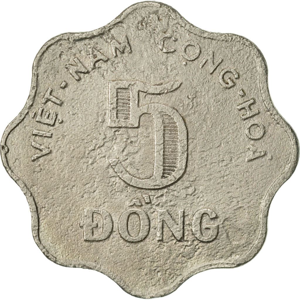 South Vietnam | 5 Dong Coin | Rice plant | Km:9 | 1966 - 1970