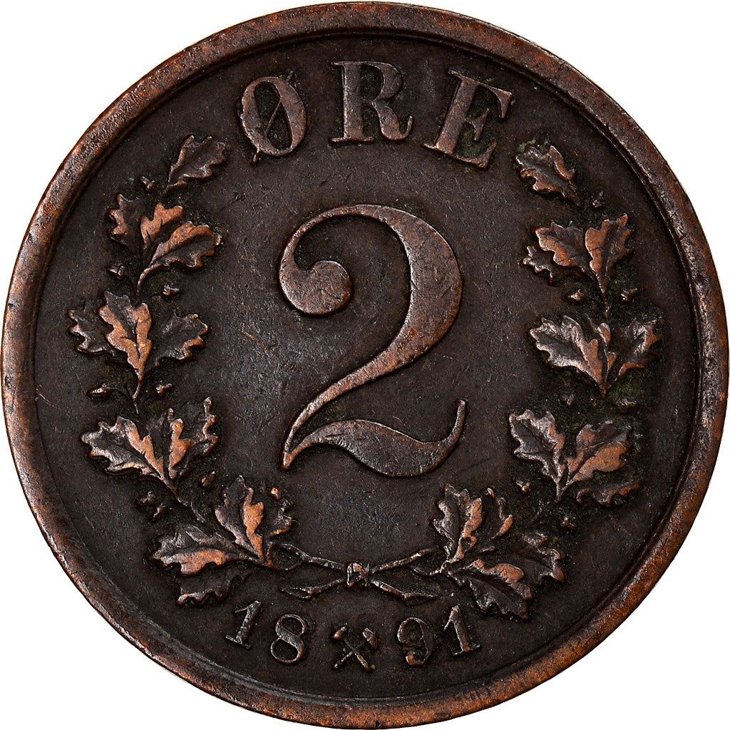 Norwegen | 2 Öre Münze | Oscar II | KM:353 | 1876 - 1902