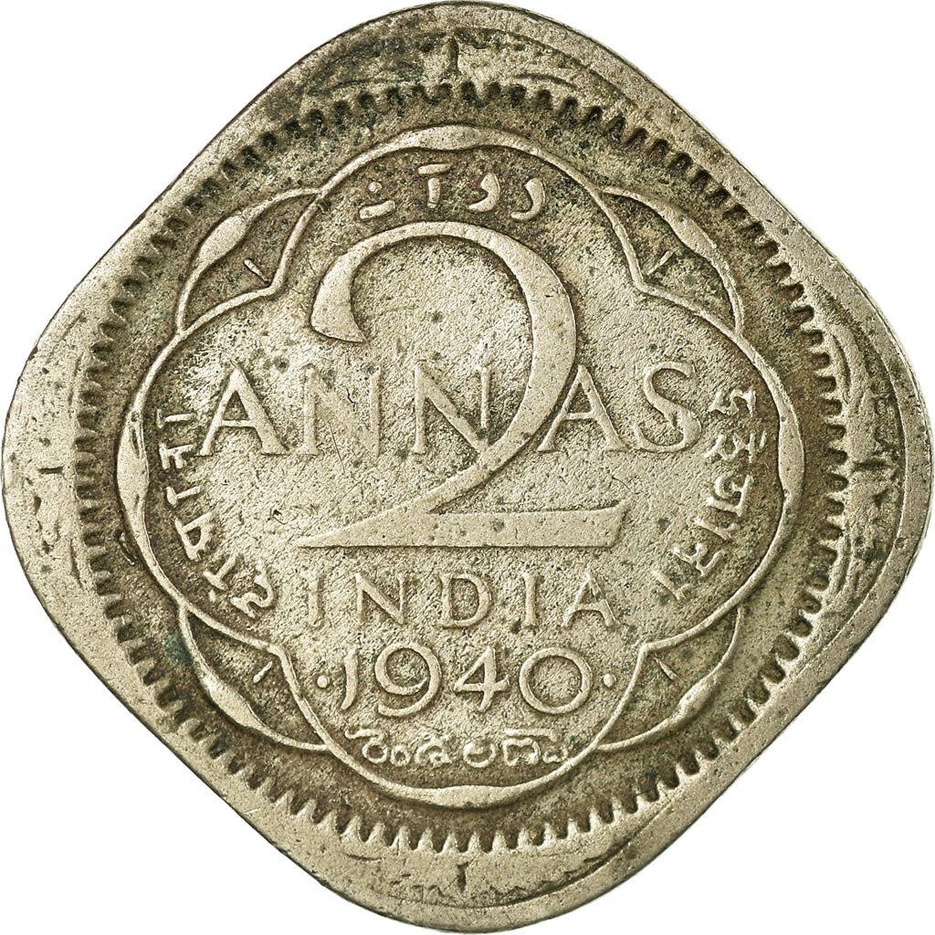 India - British | 2 Annas Coin | King George VI | Km:541 | 1939 - 1941