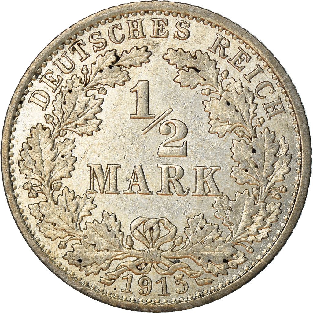 German Empire 1/2 Mark Coin | Deutsches Reich | Wilhelm II | Type 2 | KM17 | 1905 - 1919