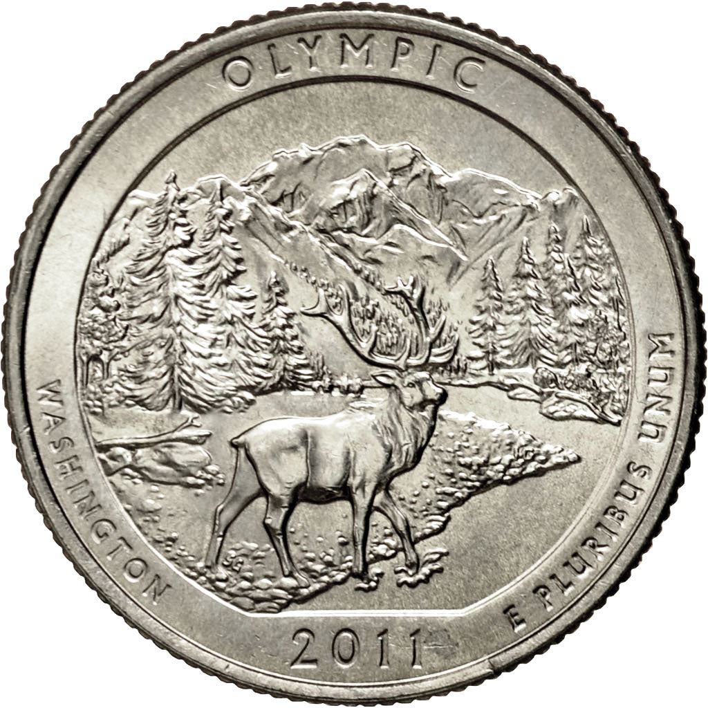 Stati Uniti | Moneta da 1/4 di Dollaro | Parco Nazionale Olimpico | Km:496 | 2011