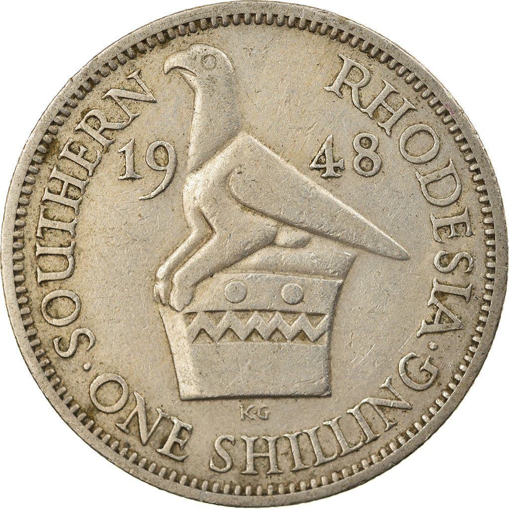 Southern Rhodesia | 1 Shilling Coin | George VI | Zimbabwe Bird | Km:22 | 1948 - 1952