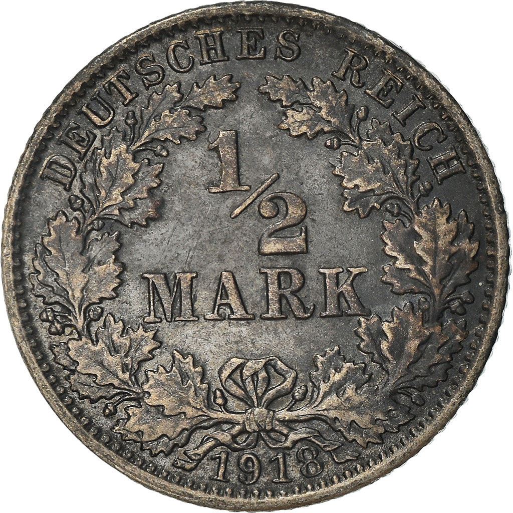 German Empire 1/2 Mark Coin | Deutsches Reich | Wilhelm II | Type 2 | KM17 | 1905 - 1919