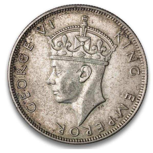 Southern Rhodesia | 1/2 Crown Coin | George VI | Crown | Shield | Pickaxe | KM:15a | 1944 - 1946