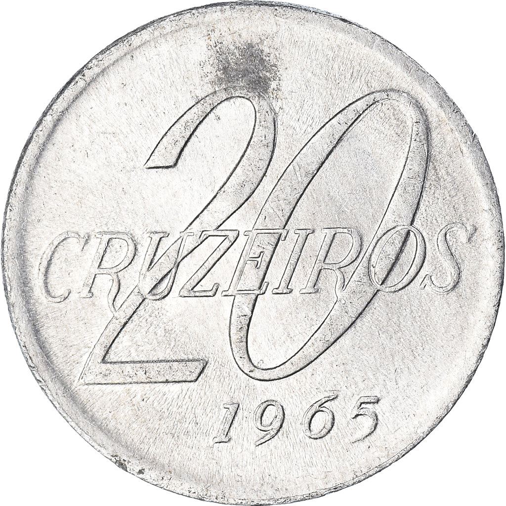 Brazil | 20 Cruzeiros Coin | Map of Brazil | Km:573 | 1965