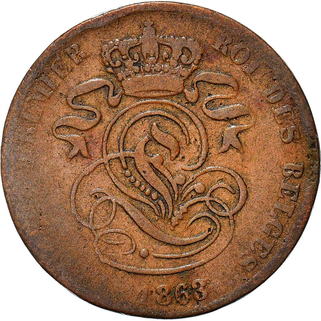 Bélgica | Moneda de 2 céntimos | Leopoldo I | Cobre | KM:4.1-4.4 | 1833-1865