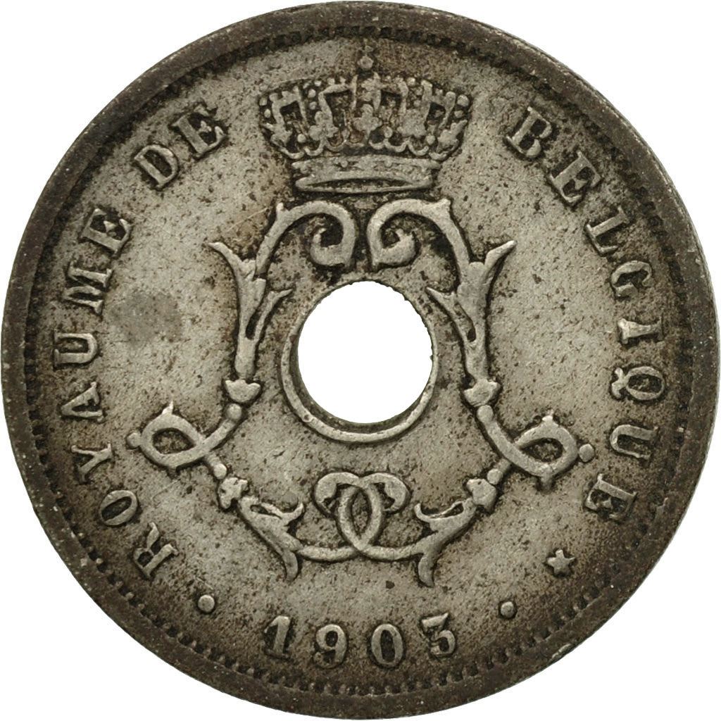 Belgium | 5 Centimes Coin | Copper-Nickel | Monogram | Km:46 | 1901 - 1903
