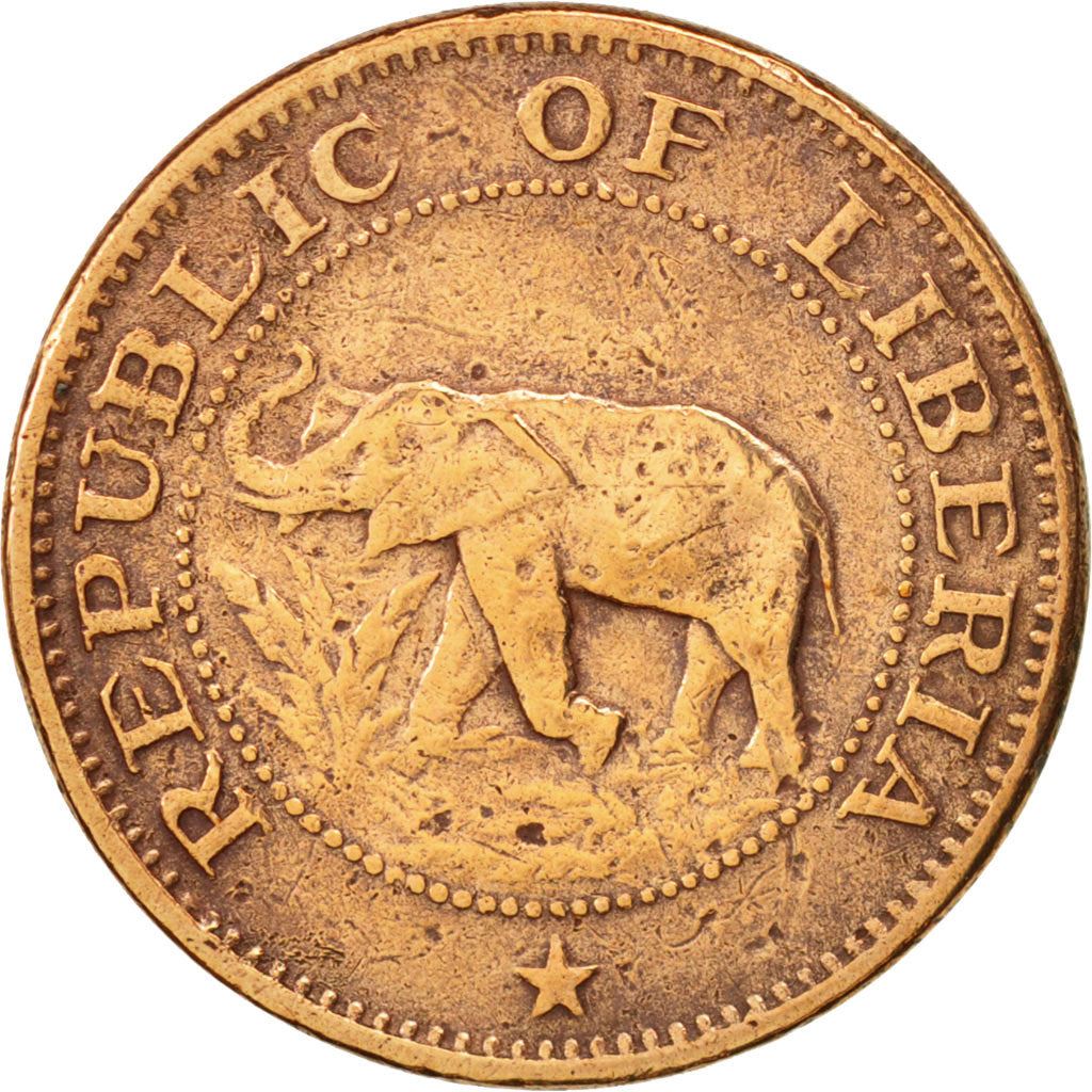 Liberia | 1 Cent Coin | Elephant | Km:13 | 1960 - 1990