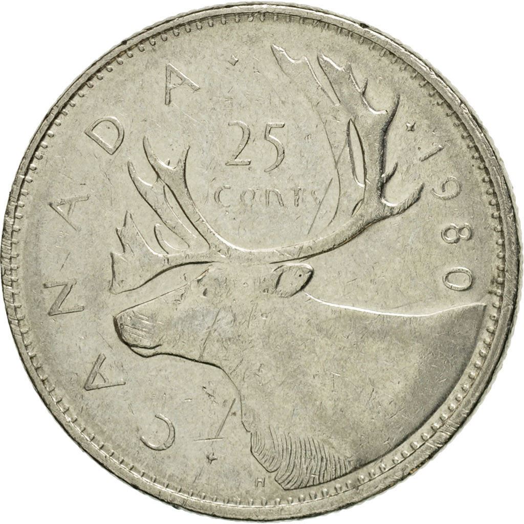 Canada | 25 Cents Coin | Nickel | 2nd portrait | KM:74 | 1979-1989