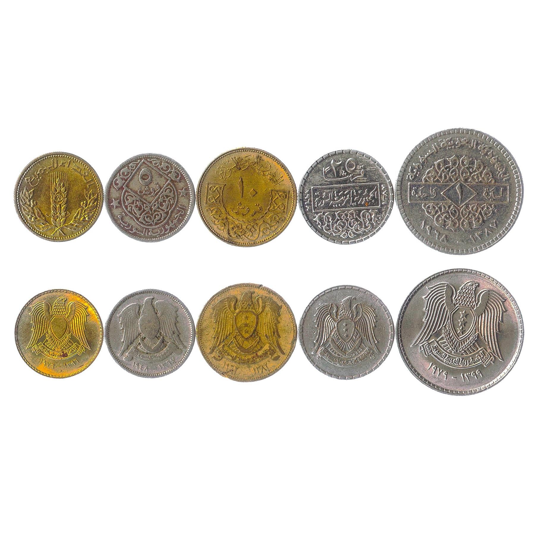 Hobby Van Koningen Verschillende Munten - Oude Verzamelbare Syrische Buitenlandse Munt Voor Verzamelboek - Unieke Gedenkwaardige Wereldmuntsystemen - Cadeaus Voor Verzamelaars - Collectie Van 5