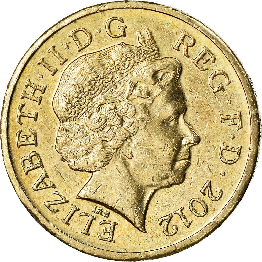 Moneta del Regno Unito 1 Sterlina | Ritratto di Elisabetta II 4° | Scudo Reale | 2008 - 2015