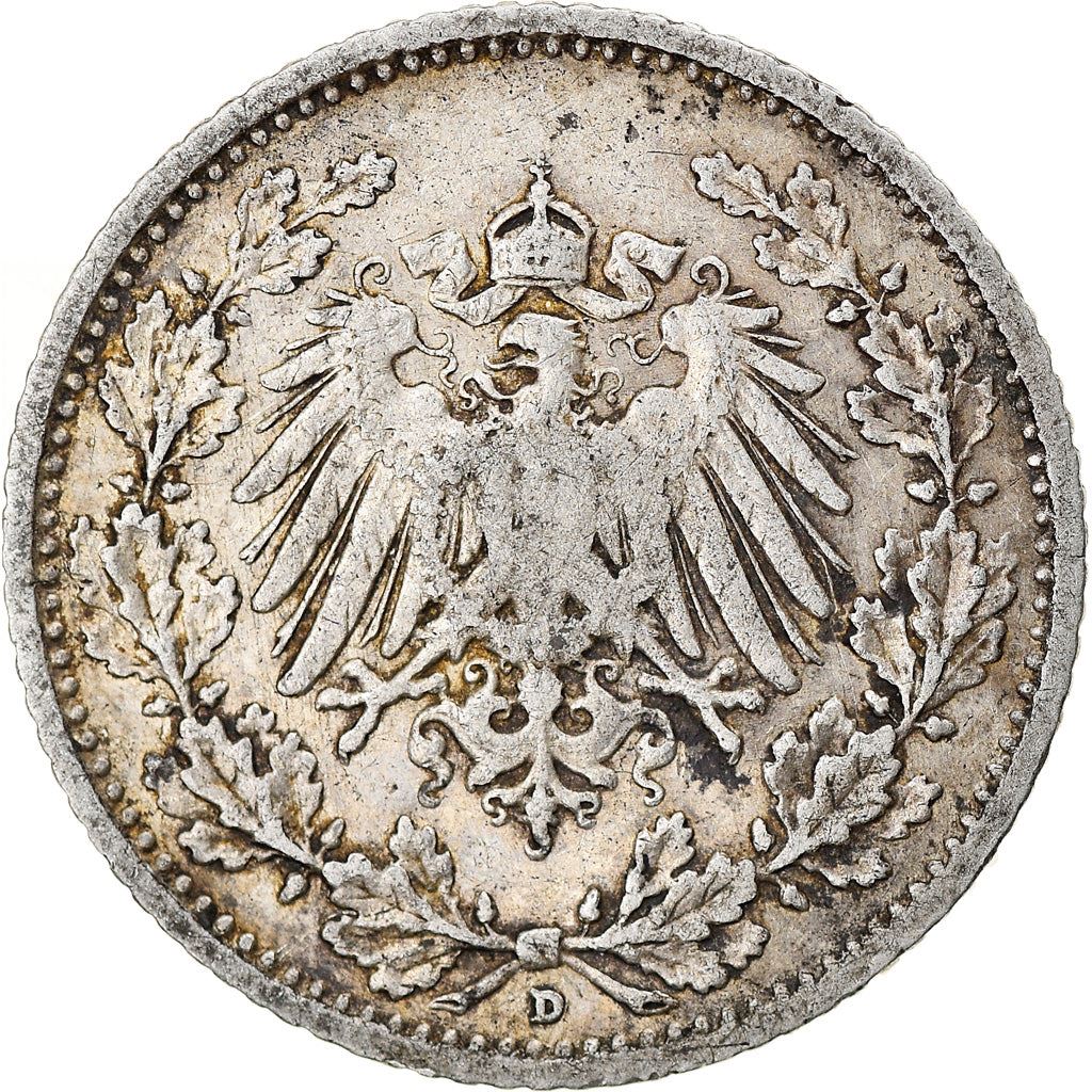 German Empire 1/2 Mark Coin | Deutsches Reich | Wilhelm II | Type 2 | KM17 | 1905 - 1919