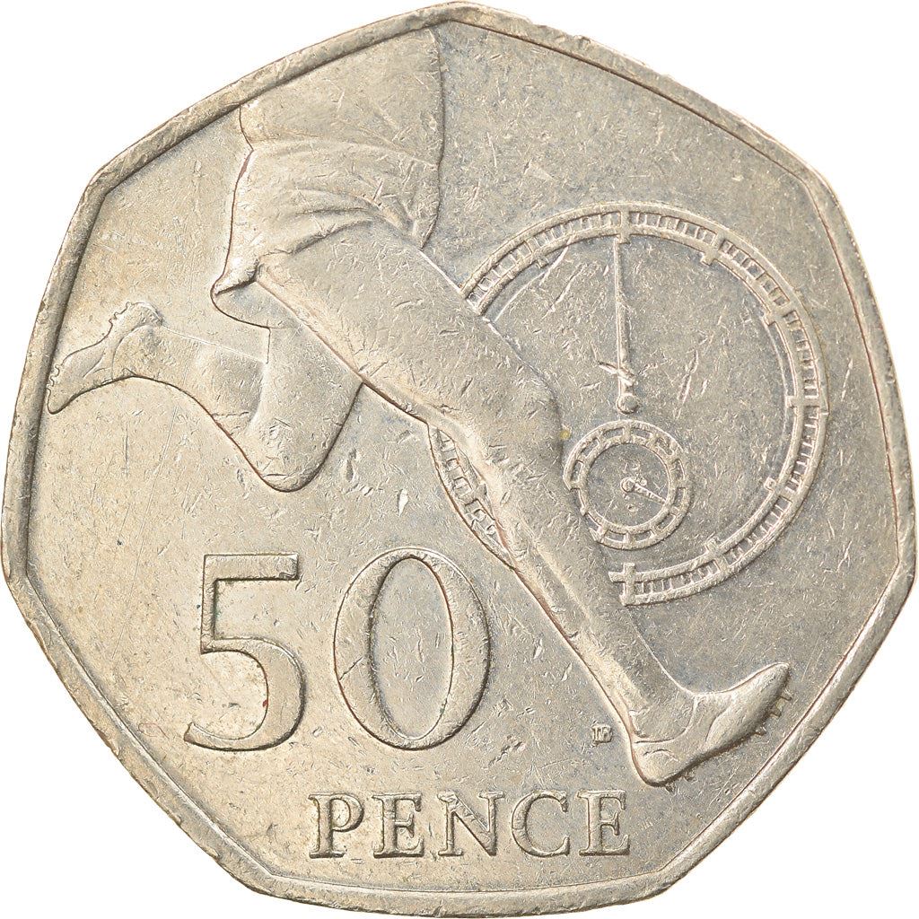 United Kingdom | 50 Pence Coin | Elizabeth II | 4th portrait | Four Minute Mile | 2004 - 2009