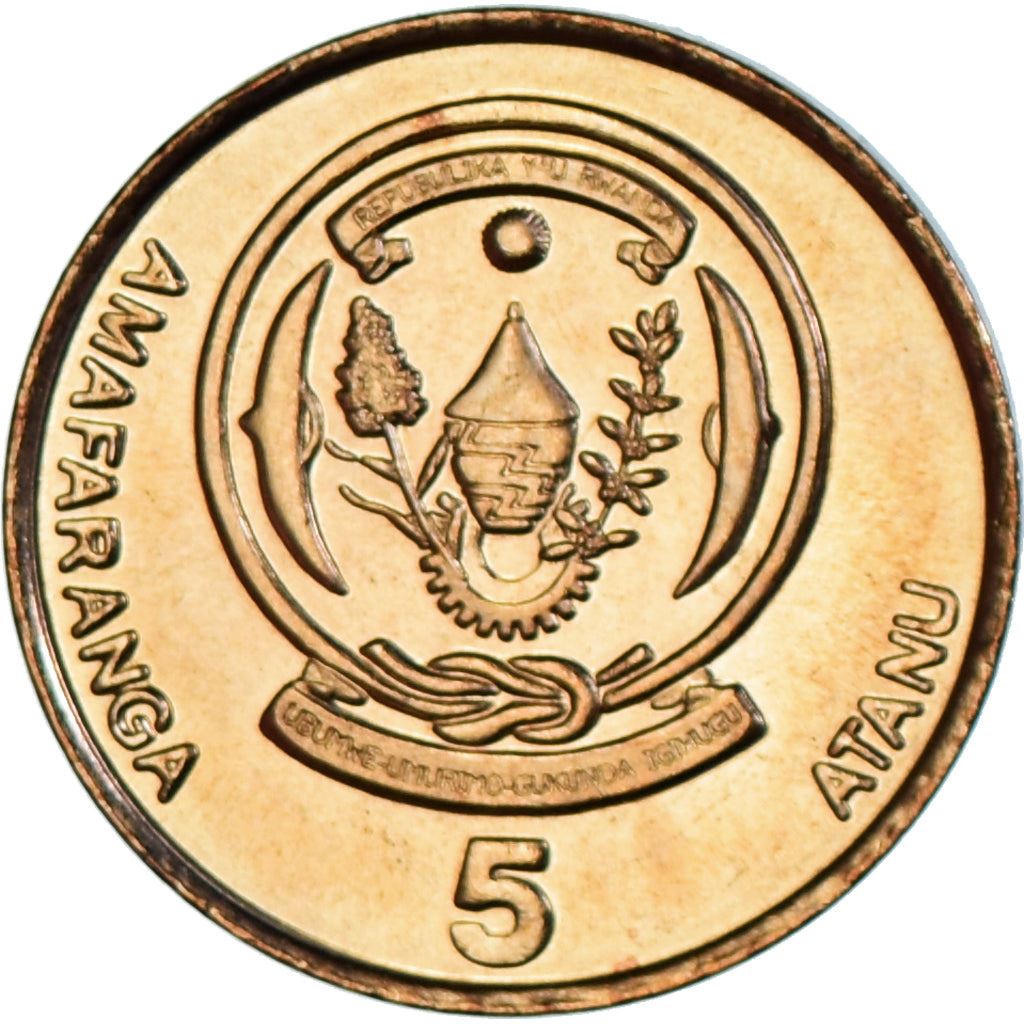 Rwanda | 5 Amafaranga Coin | Coffee Plant | Coffee Beans | Km:23 | 2003