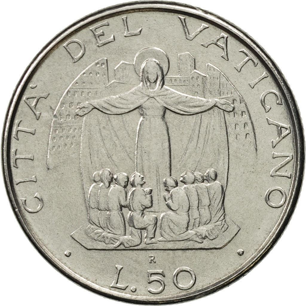 Vatican City | 50 Lire Coin | Virgin Mary | Km:201 | 1987