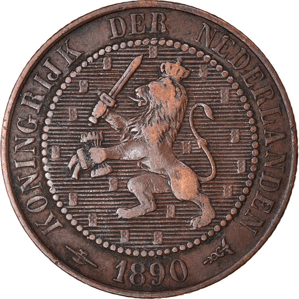 Países Bajos | Moneda de 2.5 centavos | León | Km:108 | 1877 - 1898