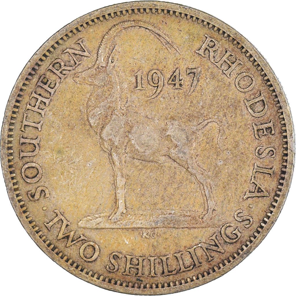 Southern Rhodesia | 2 Shillings Coin | George VI | Antelope | Km:19B | 1947