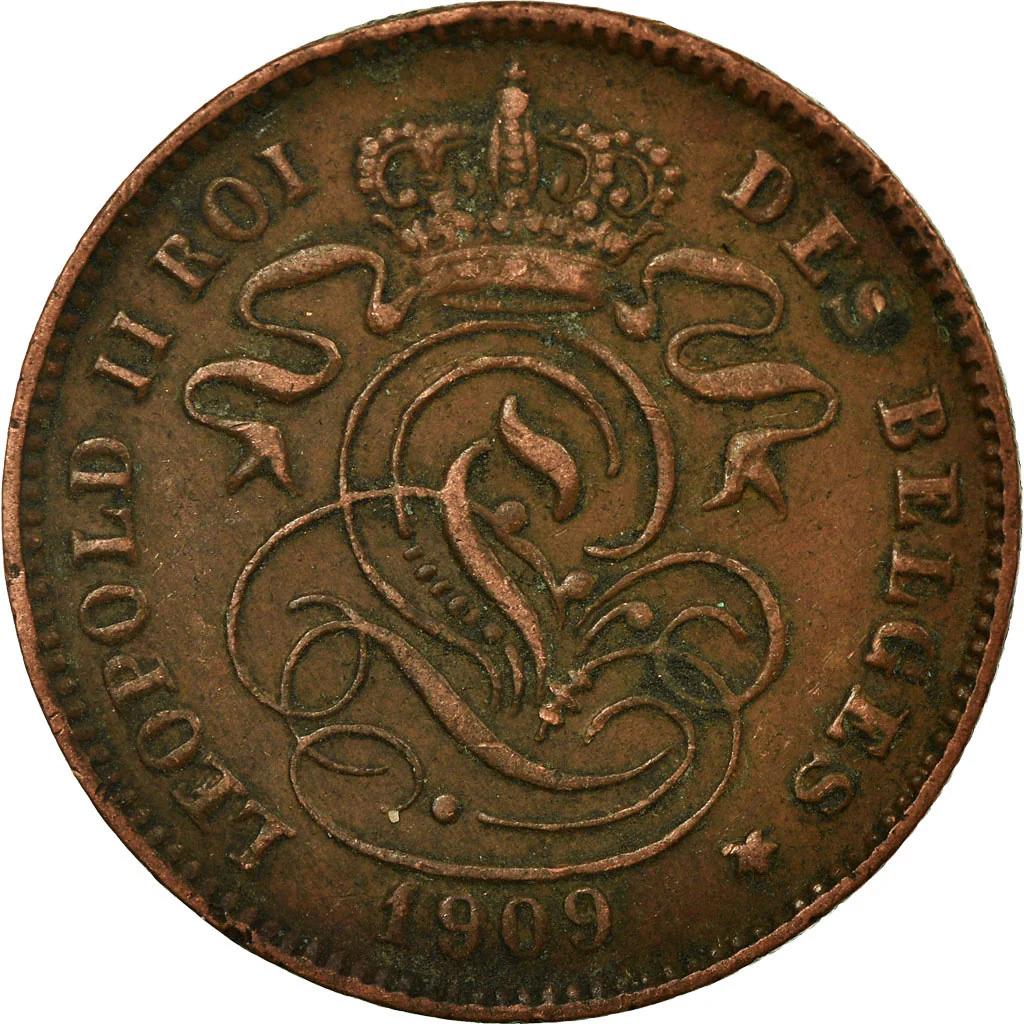Belgian Coin 2 Centimes - Léopold Belgique | Lion | Constitution | KM35 | 1869 - 1909