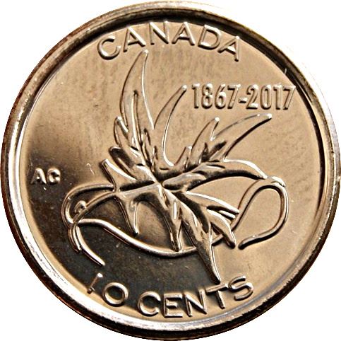 Canada | 10 Cents Coin | Nickel plated steel | Wings of Peace | KM:2293 | 2017
