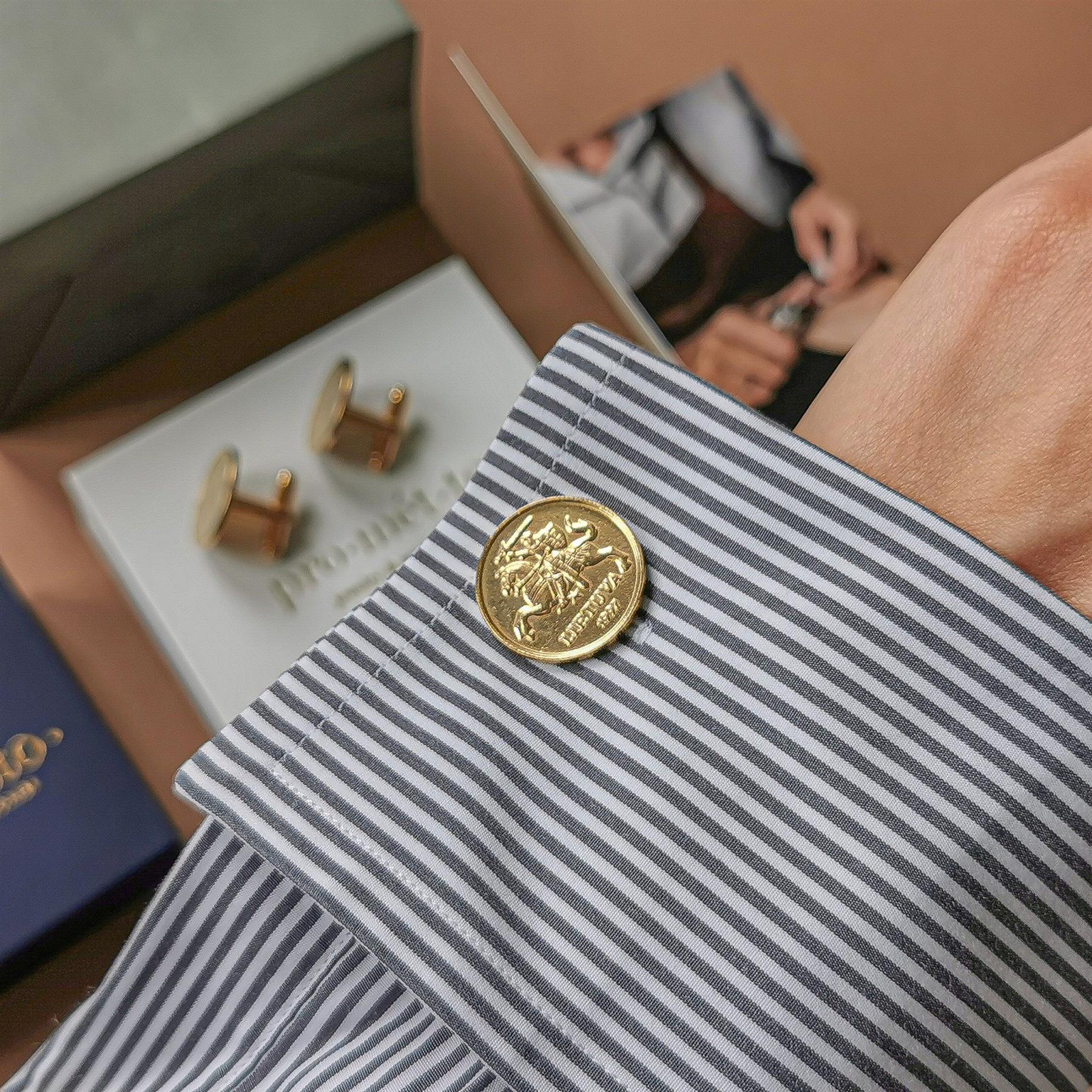 LTU107 | Coin Cufflink | Gold | 18K Gold | Lithuania | 20 Cents | 1997 - 2014
