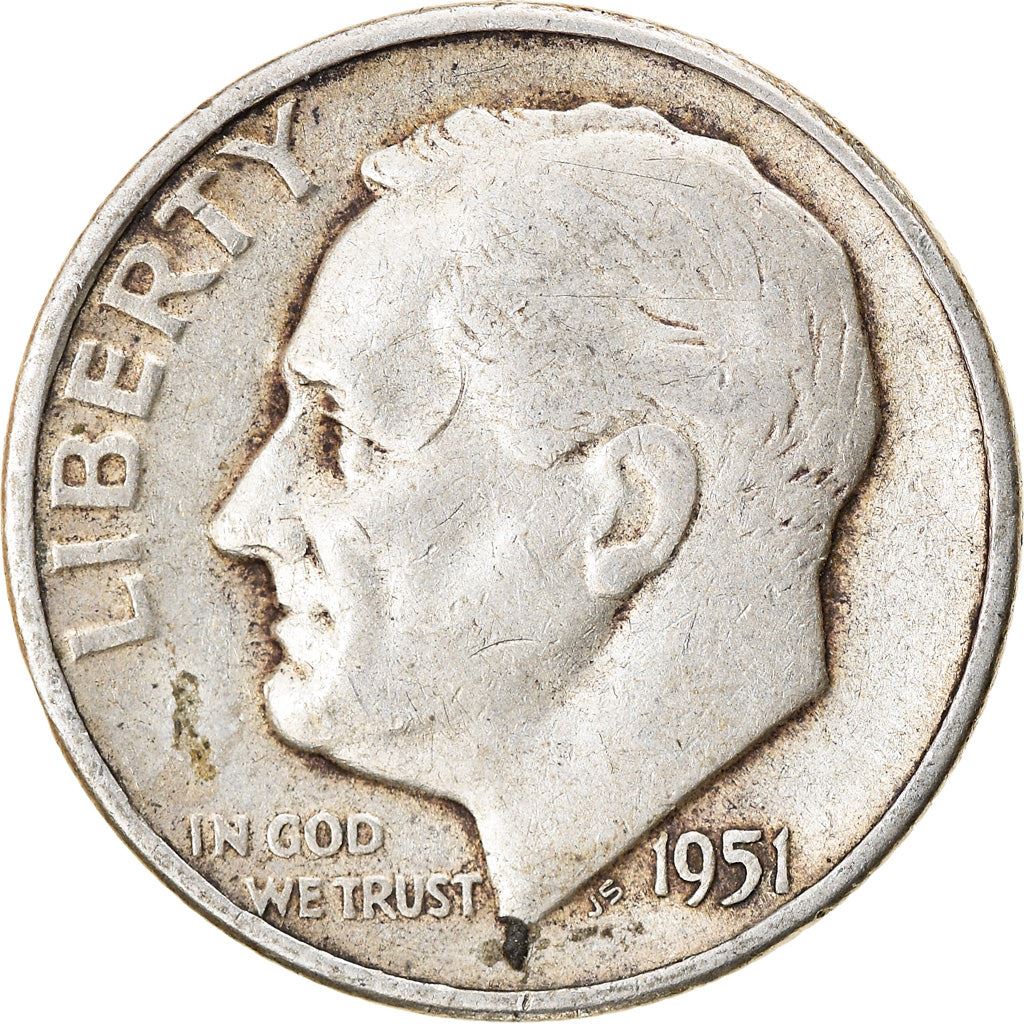 アメリカ合衆国 | 1ダイム硬貨 | フランクリン・D・ルーズベルト | KM:195 | 1946年 - 1964年
