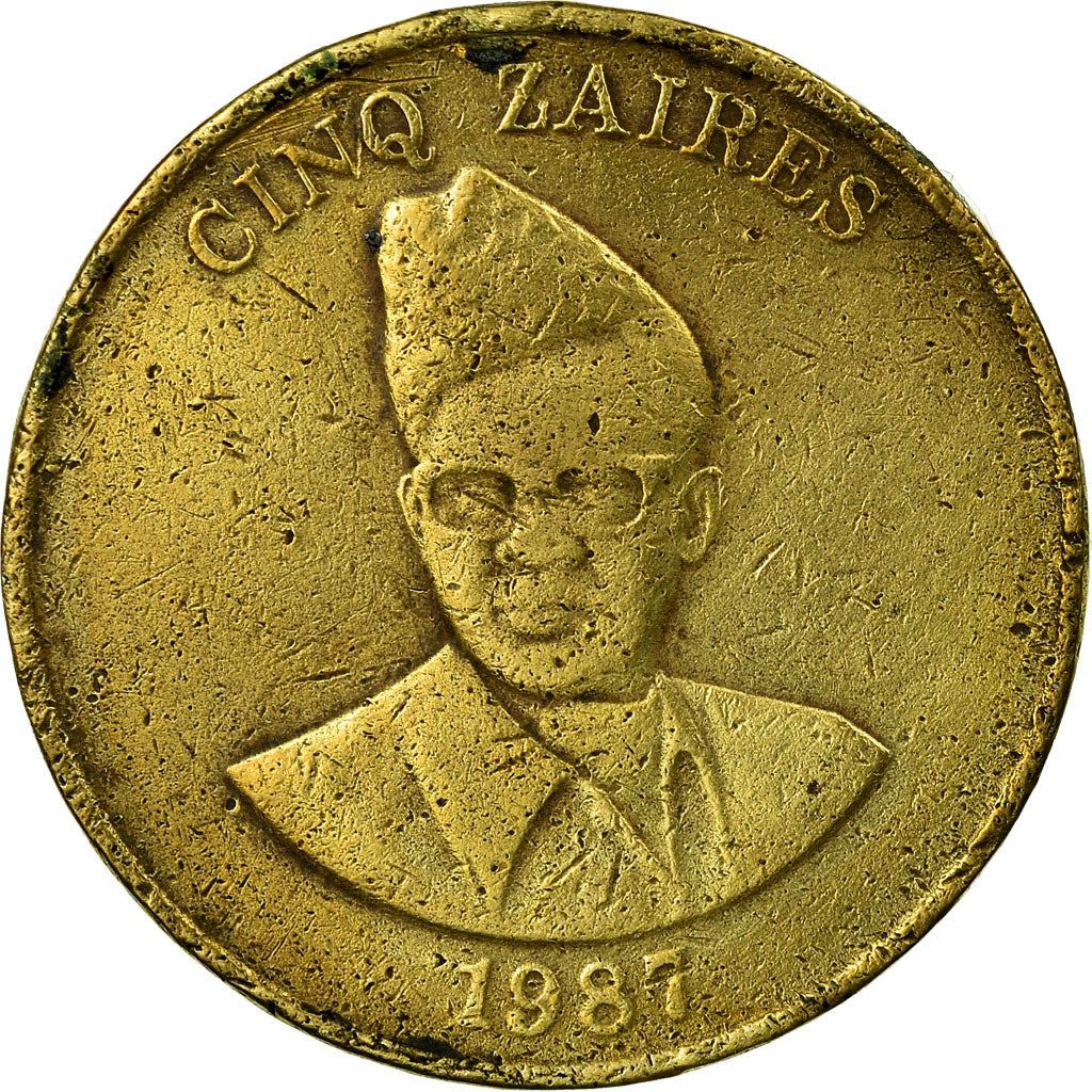 Zaire | 5 Zaires Coin | Mobutu Sese Seko | Km:14 | 1987