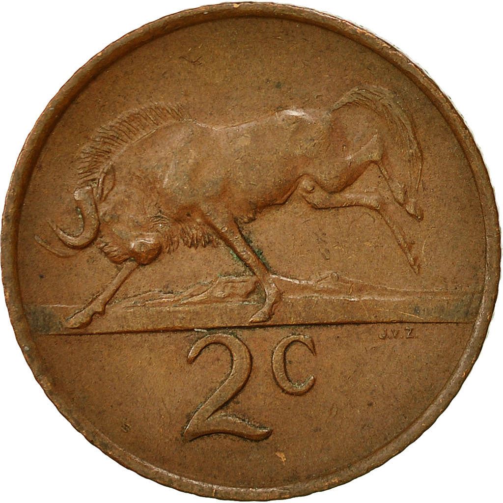 South Africa 2 Cents Coin | English Legend - SOUTH AFRICA | KM66.1 | 1965 - 1969
