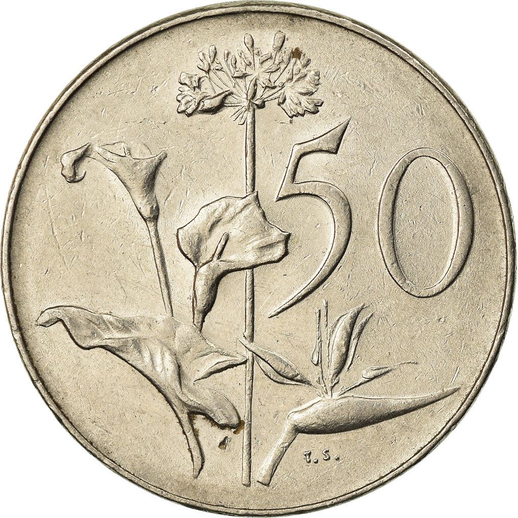 South Africa 50 Cents Coin | Charles Swart | Afrikaans Legend - SUID AFRIKA | KM79.2 | 1968