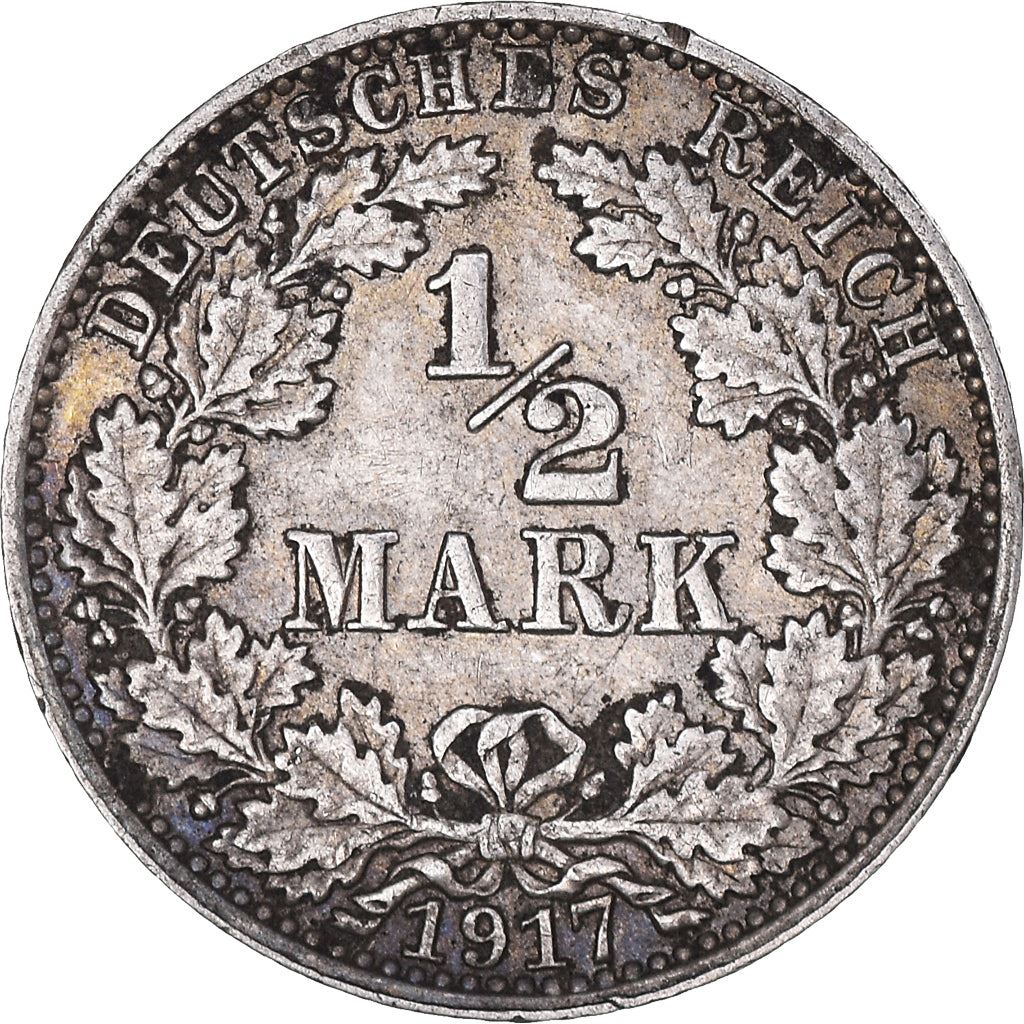 German Empire 1/2 Mark Coin | Deutsches Reich | Wilhelm II | Type 2 | KM17 | 1905 - 1919