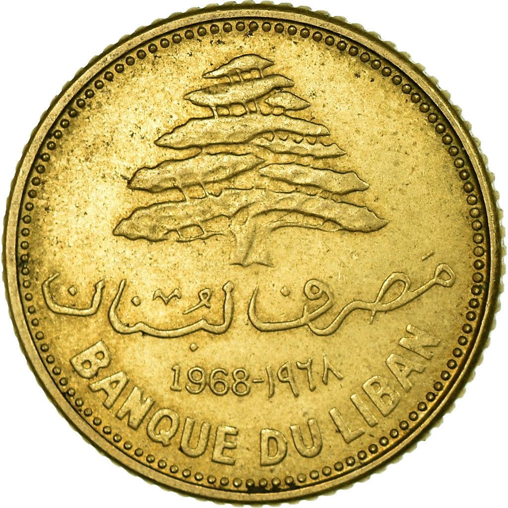 Libanon Mønt 5 Qirush Mønt | Cedertræ | KM25 | 1968 - 1975