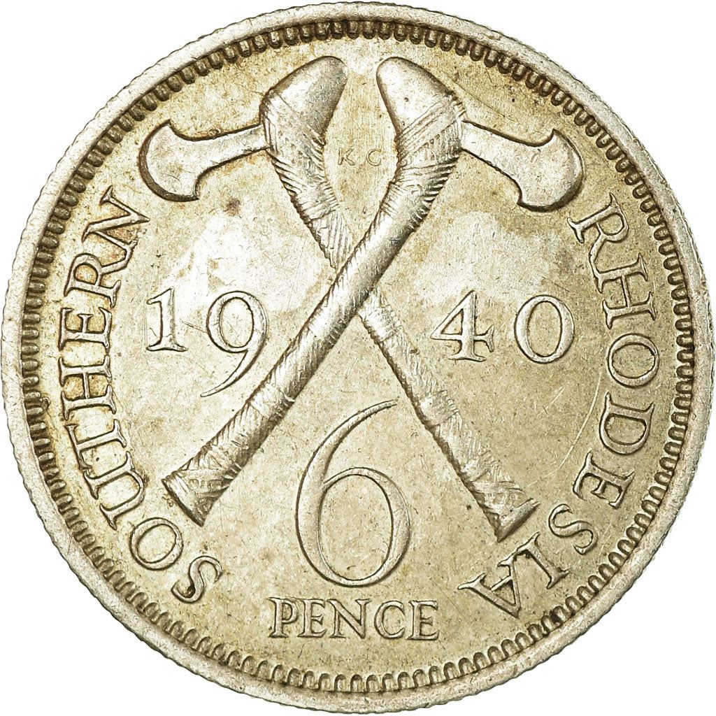 Southern Rhodesia | 6 Pence Coin | George VI | Axes | Km:17 | 1939 - 1942
