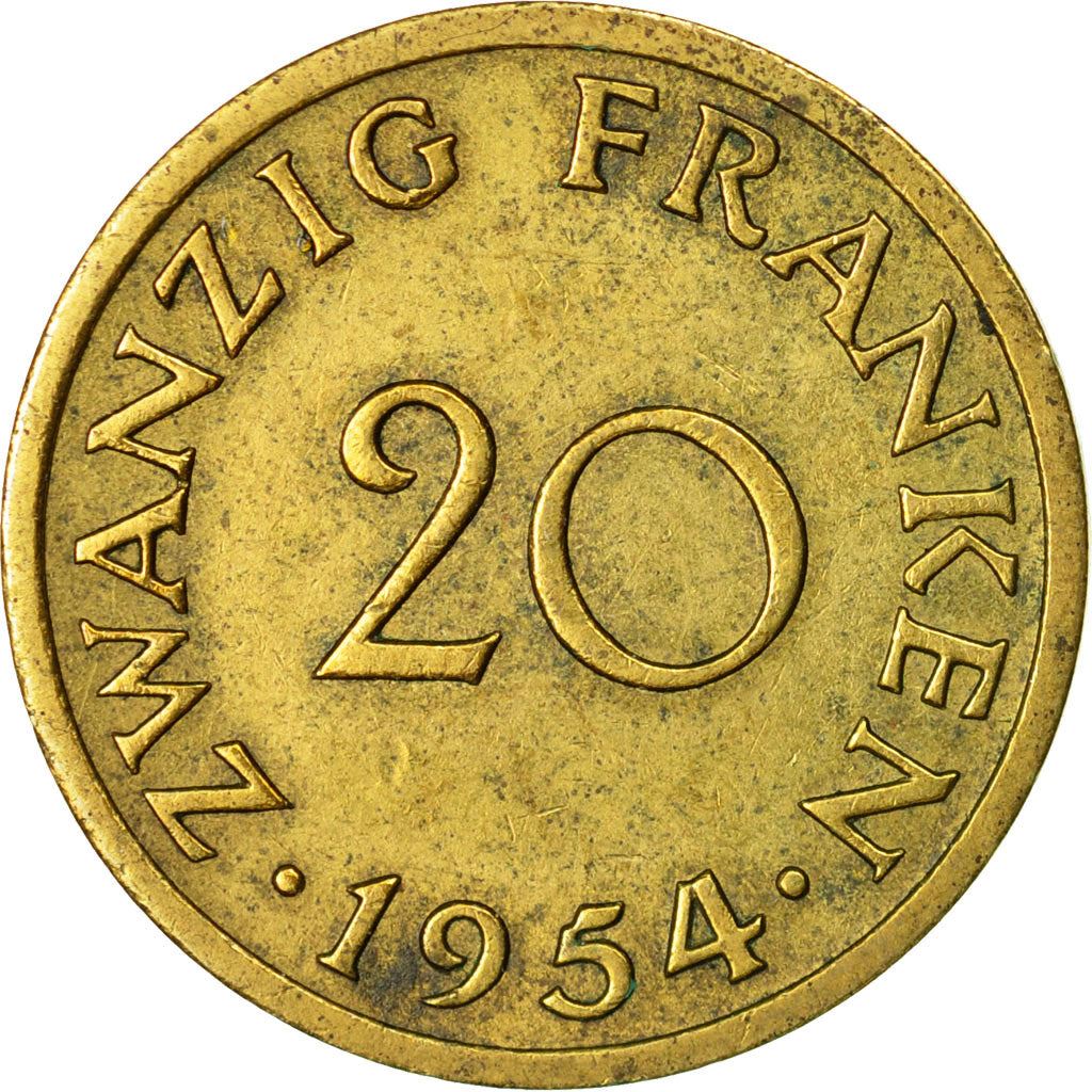 Saar | 20 Franken Coin | Industrial scene | Km:2 | 1954