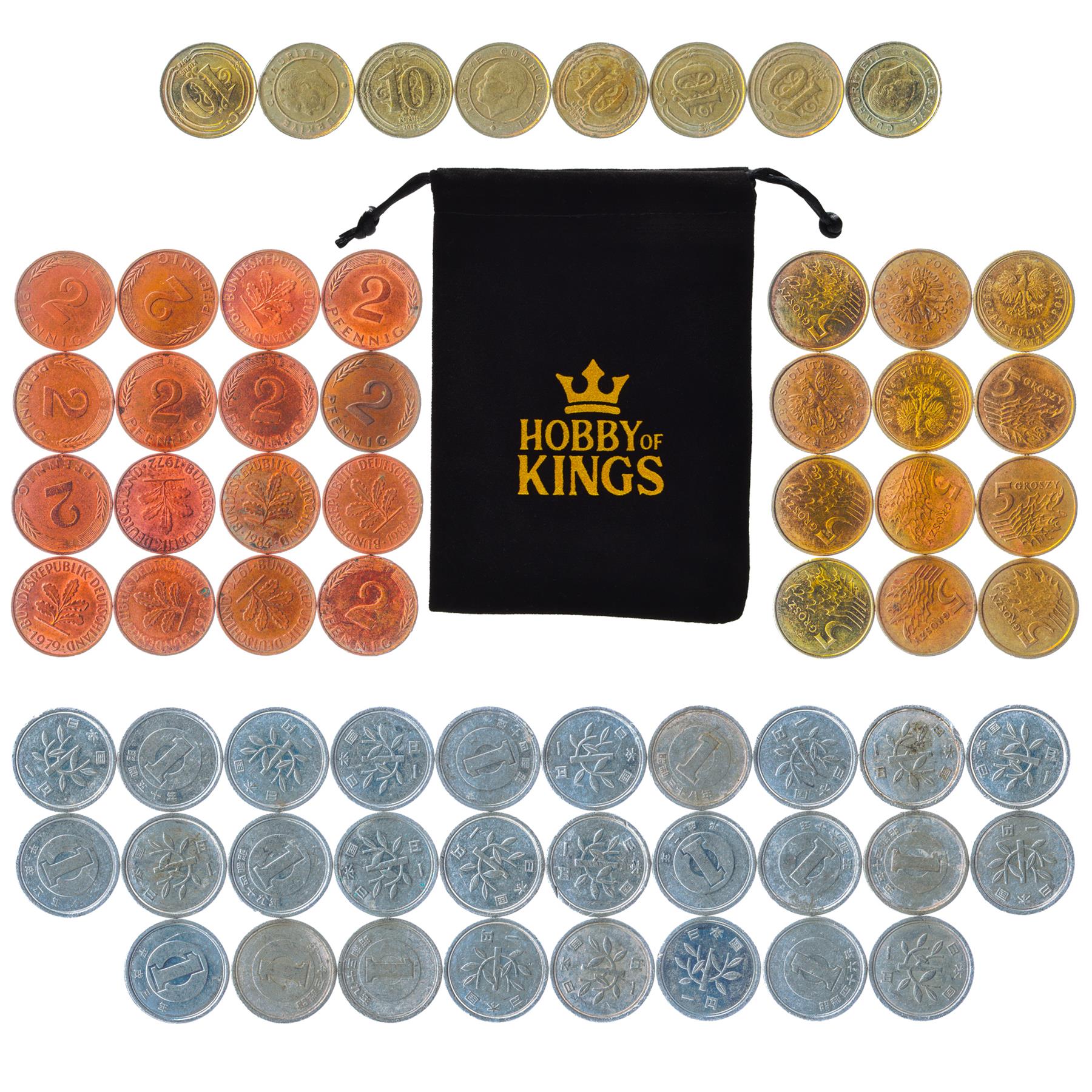 Play Money For Board Games & Card Games | 64 Real Coins | 1 2 5 10 | Total 200 Points | Genuine Toy Currency
