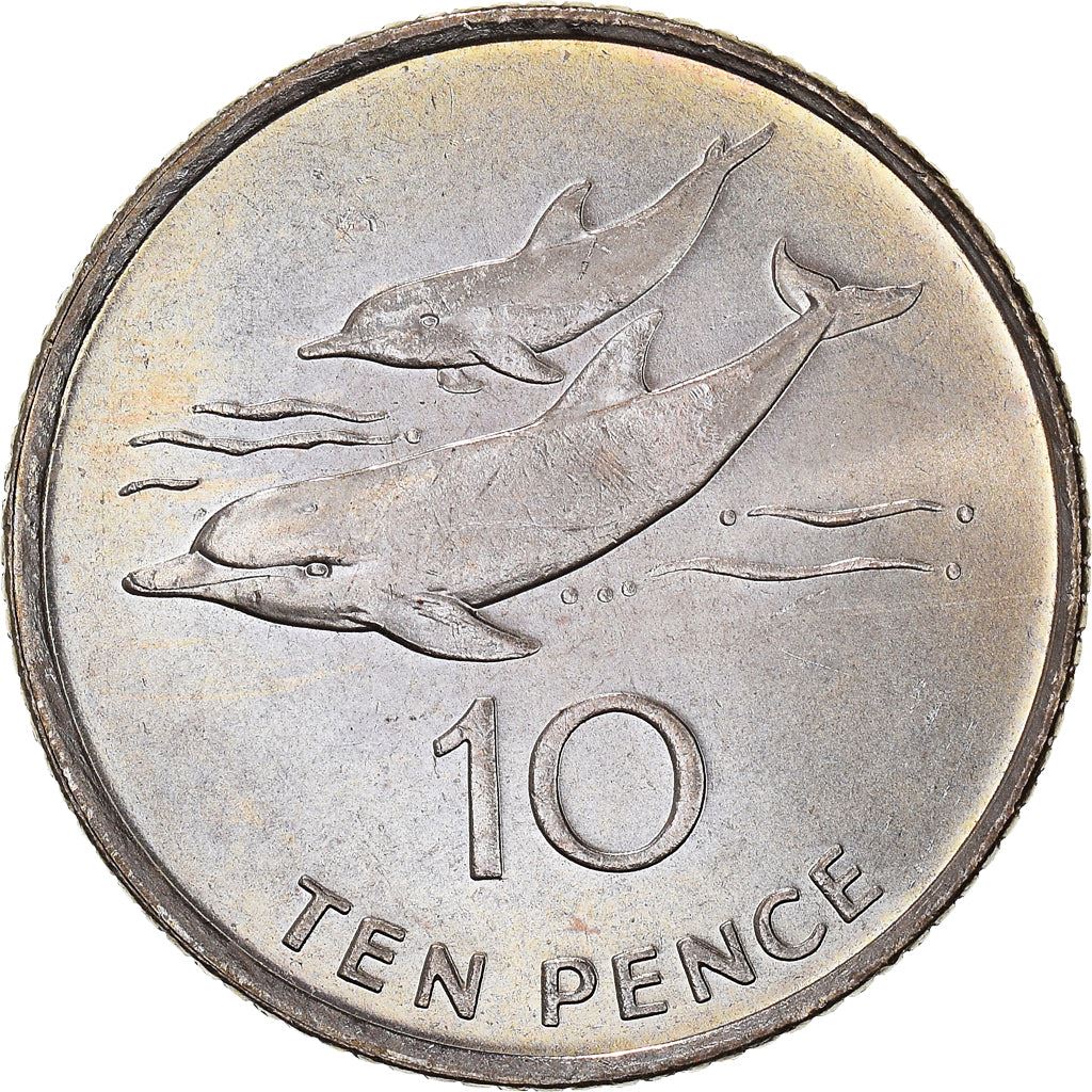 Sant'Elena e Ascensione | Moneta da 10 Pence | Elisabetta II | Delfino | Km:23 | 1998 - 2006