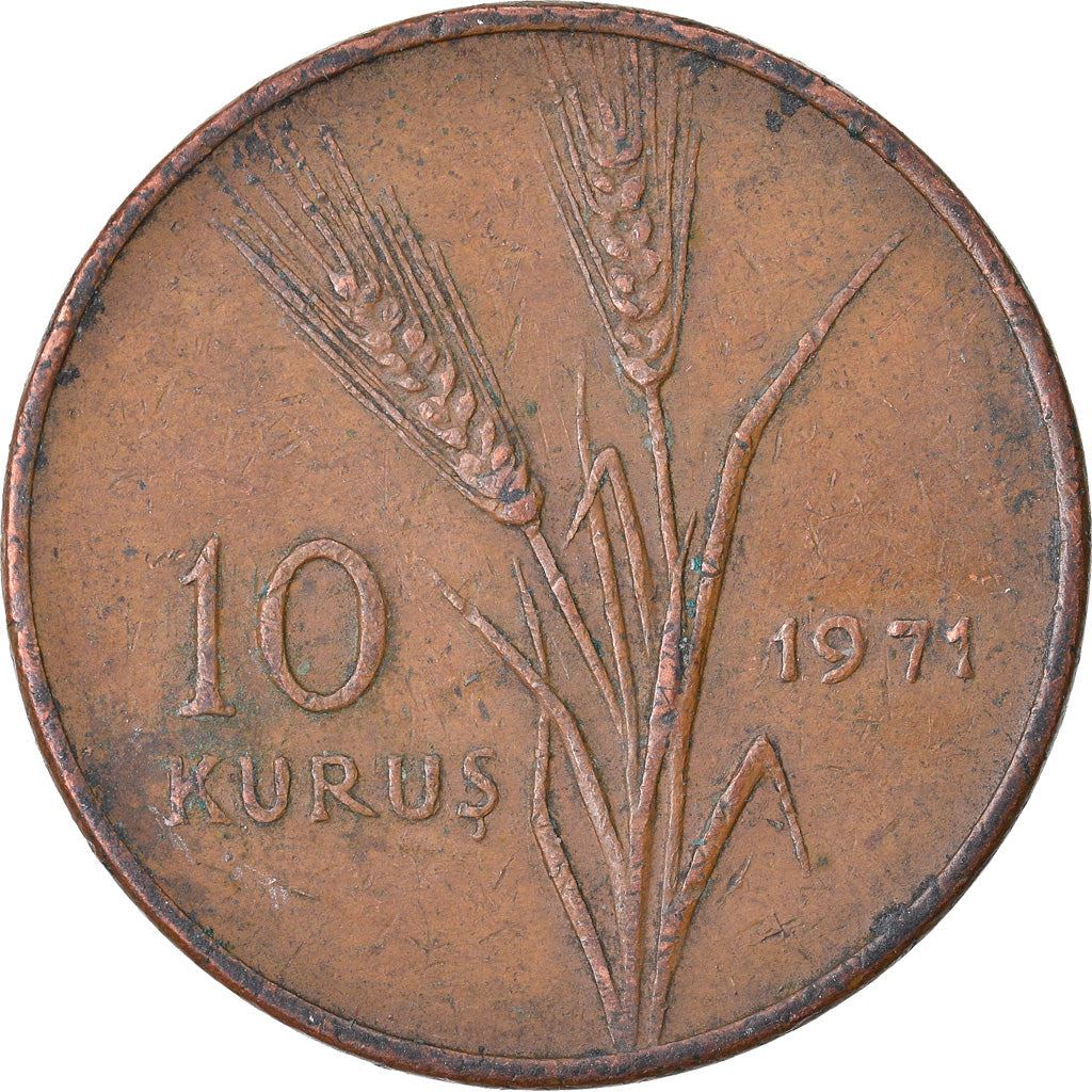 Turkey Coin Turkish 10 Kurus | FAO | President Mustafa Kemal Ataturk | KM898 | 1971 - 1974