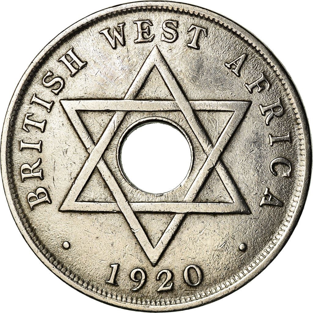 British West Africa | 1 Penny Coin | Crown | Hexagram | Km:9 | 1912 - 1936