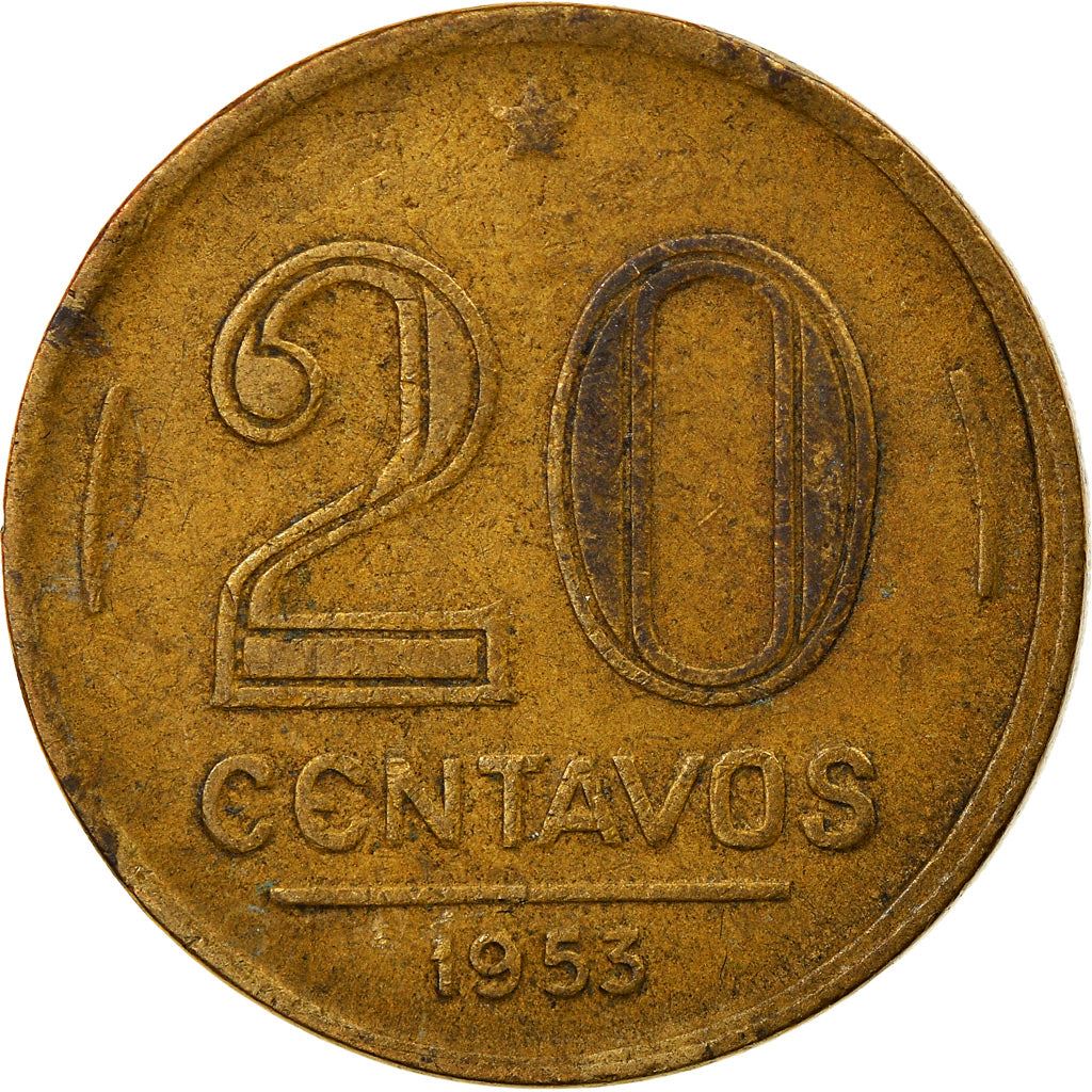 Brazil | 20 Centavos Coin | Ruy Barbosa | Km:562 | 1948 - 1956