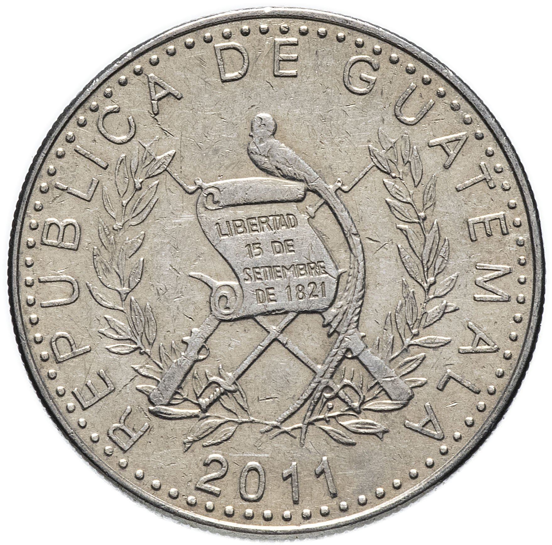 Guatemala | 25 Centavos Coin | Native bust | KM:278.7 | 2011