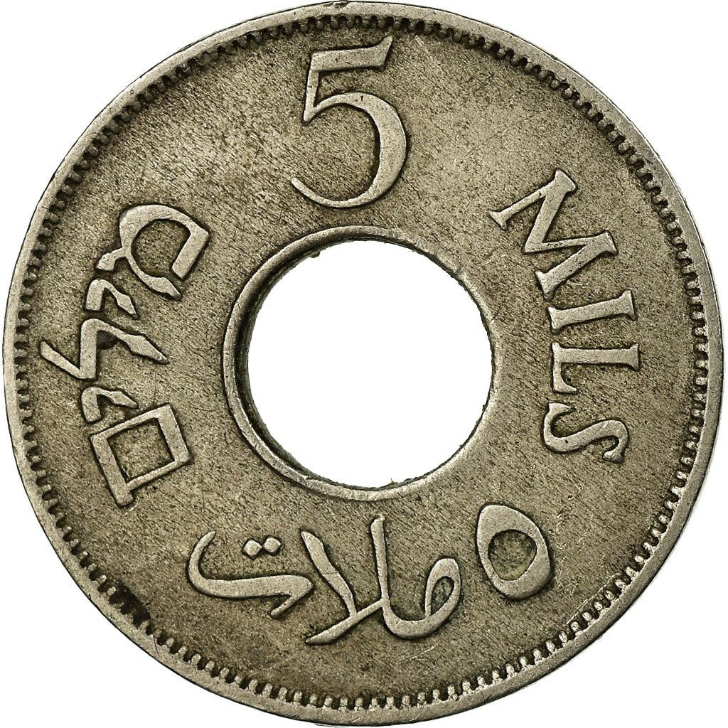 British Palestine | 5 Mils Coin | Olive Wreath | Km:3 | 1927 - 1947